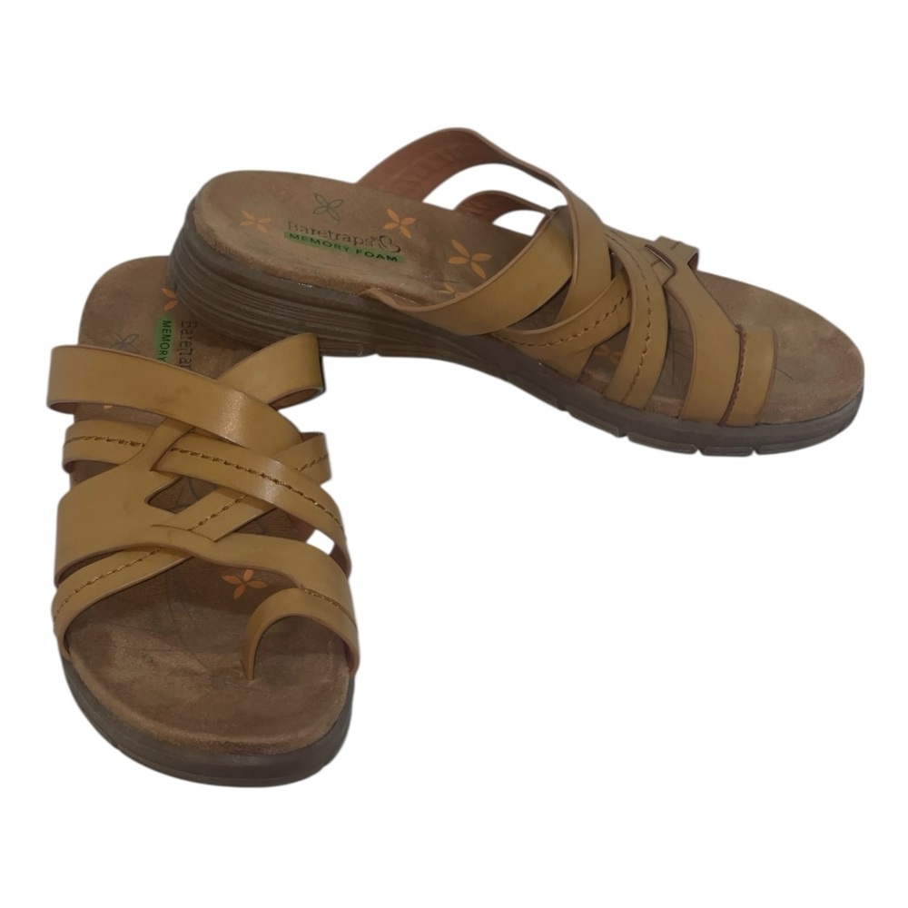 Baretraps Cassy Camel Strappy Slides. Vegan leather, size 8M GUC - Picture 3 of 9
